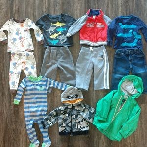 12 mo boy fall outfit pajamas bundle